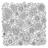 Ethnic floral retro doodle background pattern circle in vector