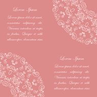 Pink background with white vintage ornate pattern
