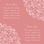 Pink background with white ornate pattern