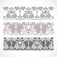 Collection gorizontal banners in the style of Baroque Modern Vector