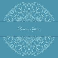 Blue card design with ornate pattern