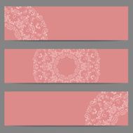 Pink banners with ornate pattern