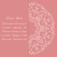 Pink card design with ornate pattern