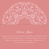 Pink card design with ornate pattern N3