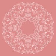 Round lacy pattern on pink background