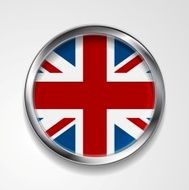 United Kingdom of Great Britain metal button flag N2