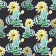 Watercolor cactus pattern N12
