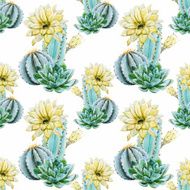 Watercolor cactus pattern N13