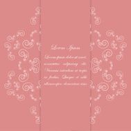 Pink card design with ornate floral pattern