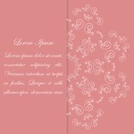 Pink card design with ornate floral pattern N2