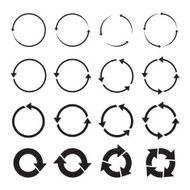 Set of black circle vector arrows N2