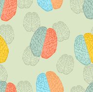 Seamless colorful background with brain pattern in flat design