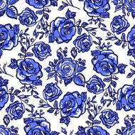 pattern blue rose N2