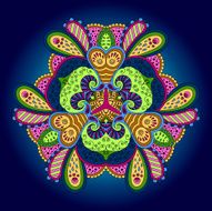 Colorful mandala on a blue background