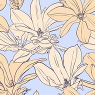 Vintage magnolia seamless pattern