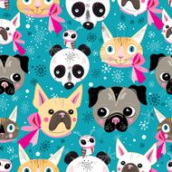 pattern of portraits animals