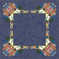 floral frame ethnic ukrainian ornament