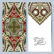 decorative label card for vintage design ethnic pattern N3