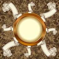 vintage template Background with Label scroll N2