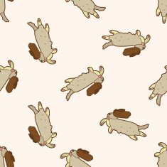 animal cat cartoon seamless pattern background N8