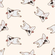 animal cat cartoon seamless pattern background N10