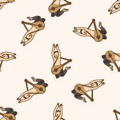 band member guitar player cartoon seamless pattern background N13
