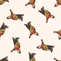 band member guitar player cartoon seamless pattern background N16