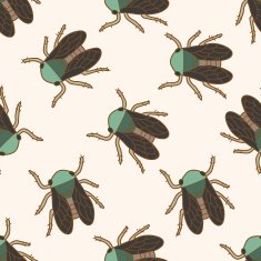 bug cartoon seamless pattern background N32