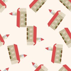 Building house cartoon seamless pattern background N31