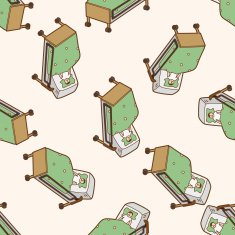 hospital theme patient cartoon seamless pattern background