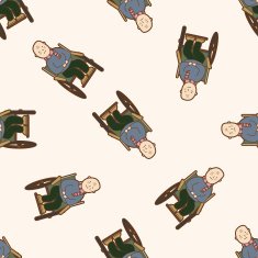 hospital theme patient cartoon seamless pattern background N3