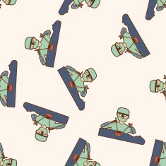 hospital theme doctor cartoon seamless pattern background