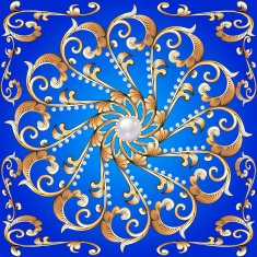 vintage background from a circular ornament with pearls N2