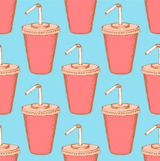Sketch soda cup in vintage style