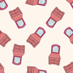 furniture theme cabinet cartoon seamless pattern background