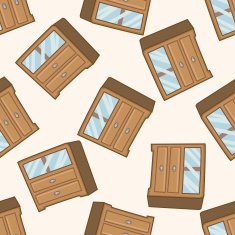 furniture theme cabinet cartoon seamless pattern background N2