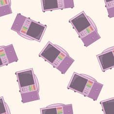 furniture theme television cartoon seamless pattern background