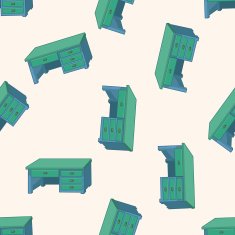 furniture theme cabinet cartoon seamless pattern background N3