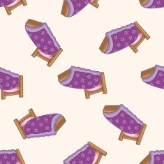 furniture theme bed cartoon seamless pattern background
