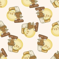 design eagle lamp style cartoon seamless pattern background