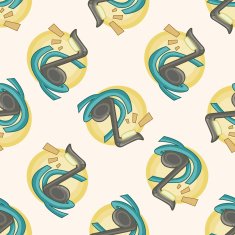design music lamp style cartoon seamless pattern background