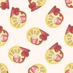design heart lamp style cartoon seamless pattern background