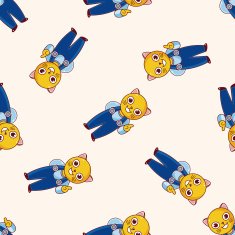 animal cat cartoon seamless pattern background N12