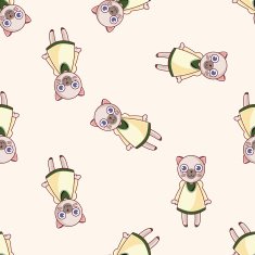 animal cat cartoon seamless pattern background N13