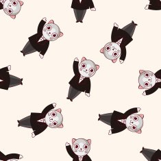 animal cat cartoon seamless pattern background N14