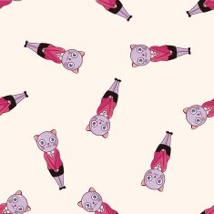 animal cat cartoon seamless pattern background N15