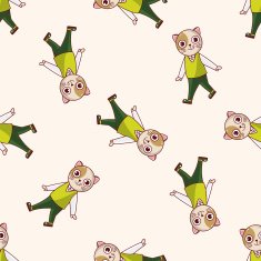 animal cat cartoon seamless pattern background N16