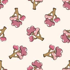 tree cartoon seamless pattern background N9