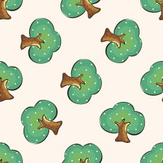 tree cartoon seamless pattern background N10