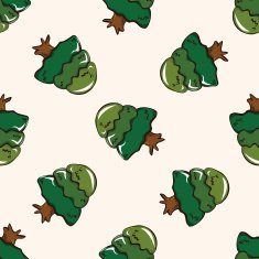 tree cartoon seamless pattern background N11